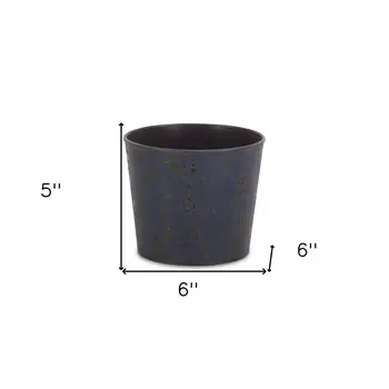 6" Blue Recycled Plastic Indoor Outdoor Round Pot Planter