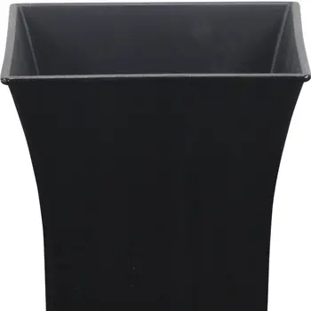 7" Black Recycled Plastic Indoor Outdoor Square Pot Planter