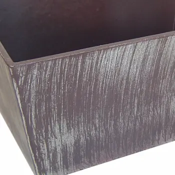 8" Brown and Ivory Abstract Recycled Plastic Indoor Outdoor Rectangular Planter Box