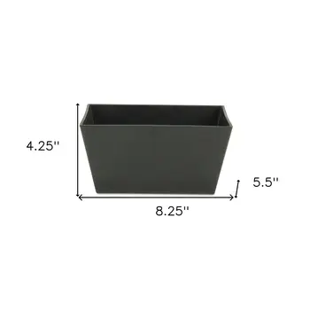 8" Black Recycled Plastic Indoor Outdoor Rectangular Planter Box