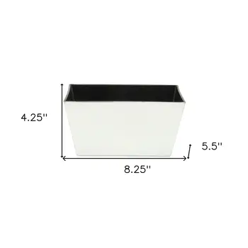 8" Silver Recycled Plastic Indoor Outdoor Rectangular Planter Box
