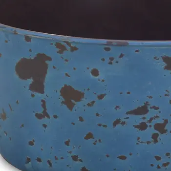 10" Blue Recycled Plastic Indoor Outdoor Round Pot Planter