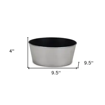 10" Silver Recycled Plastic Indoor Outdoor Round Pot Planter