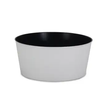 12" White Recycled Plastic Indoor Outdoor Round Pot Planter