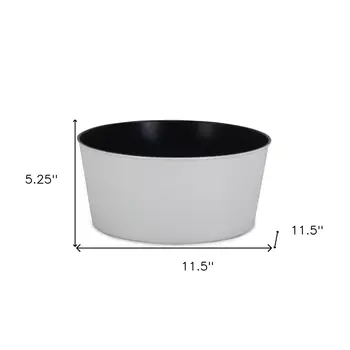 12" White Recycled Plastic Indoor Outdoor Round Pot Planter