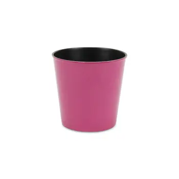 5" Hot Pink Recycled Plastic Indoor Outdoor Round Pot Planter