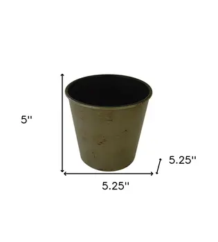 5" Gray Recycled Plastic Indoor Outdoor Round Pot Planter