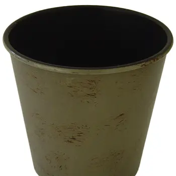 5" Gray Recycled Plastic Indoor Outdoor Round Pot Planter
