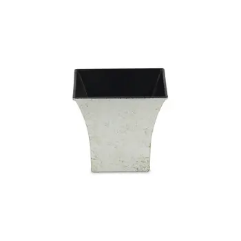 5" Cream Recycled Plastic Indoor Outdoor Square Pot Planter