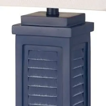 Set of Two 32" Blue Table Lamp With White Shade