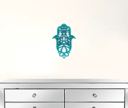 Turquoise Solid Wood Geometric Shapes Wall Decor