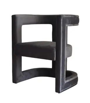 23" Gray Velvet Arm Chair