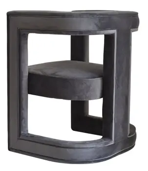 23" Gray Velvet Arm Chair
