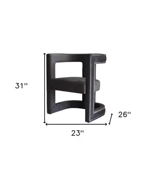23" Gray Velvet Arm Chair
