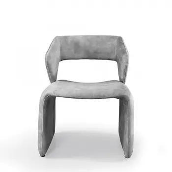 25" Light Gray Velvet Side Chair