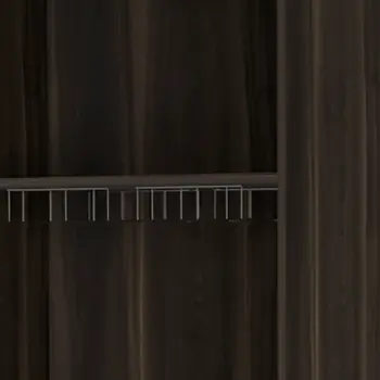 27" Dark Brown Corner Bar Cabinet With Multiple Shelves