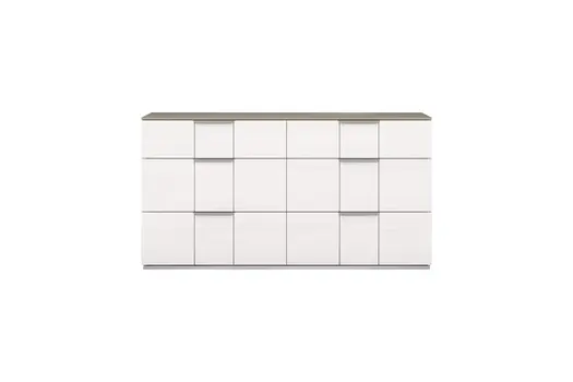 57" White Six Drawer Double Dresser