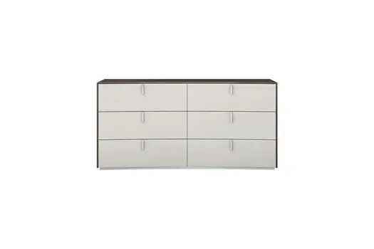 62" Gray Six Drawer Double Dresser