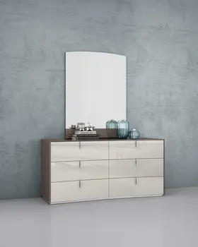 62" Gray Six Drawer Double Dresser