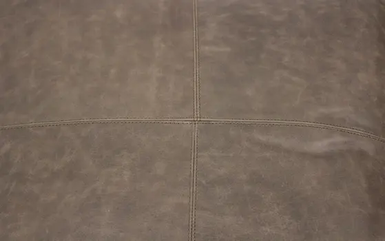 22" Gray Brown Distressed Leather Pouf Ottoman