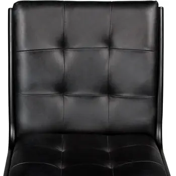 Tufted Black Upholstered Leather Dining Side Chair
