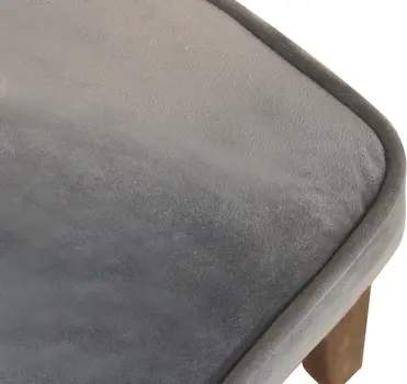 Set of Two Gray And Brown Upholstered Velvet Dining Parsons Chairs