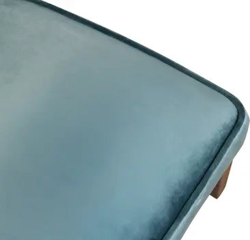 Set of Two Teal Blue and Brown Upholstered Velvet Dining Parsons Chairs