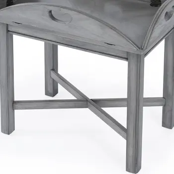 30" Gray Wood Oval Distressed Coffee Table
