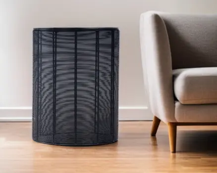 18" Black Round Wire End End Table