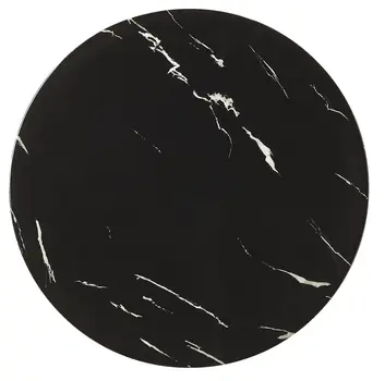 28" Black Marble Round End Table