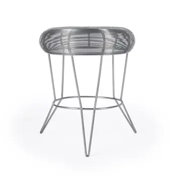 18" Silver Wire Round End Table