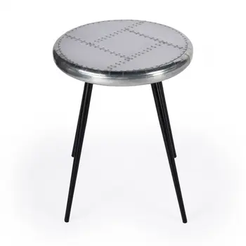 23" Silver Round End Table