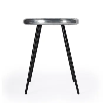 23" Silver Round End Table