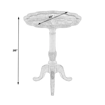 26" Beige Manufactured Wood Round End Table