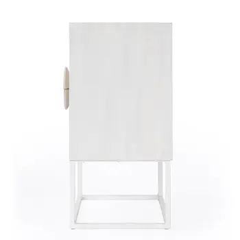 24" White Wood Two Drawer Nightstand