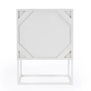 24" White Wood Two Drawer Nightstand