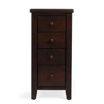 24" Dark Brown Manufactured Wood Rectangular End Table With Four Drawers And Shelf