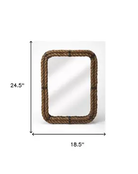 25" Brown Framed Accent Mirror