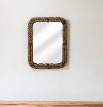 25" Brown Framed Accent Mirror