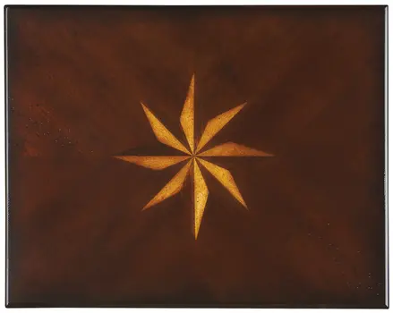 25" Cherry Brown Starburst Inlay End Table