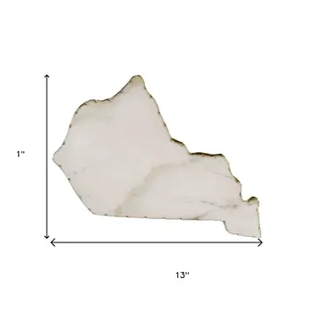 12" White And Gold Marble Kentucky Cheese Board