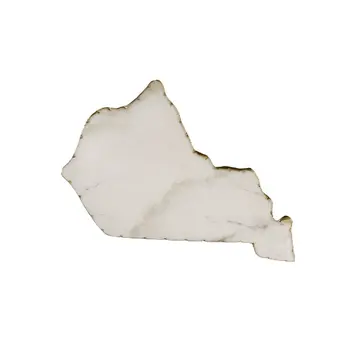 12" White And Gold Marble Kentucky Cheese Board