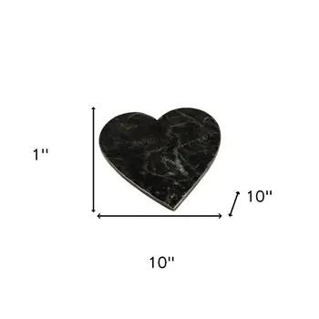 10" Black Handmade Heart Cheese Board