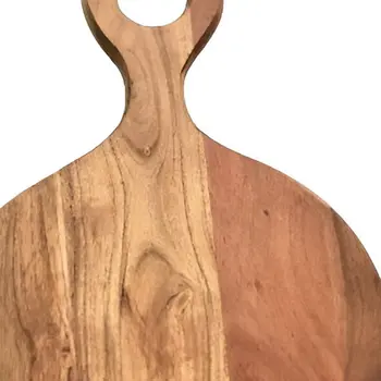 33" Brown Round Solid Wood Cutting Board