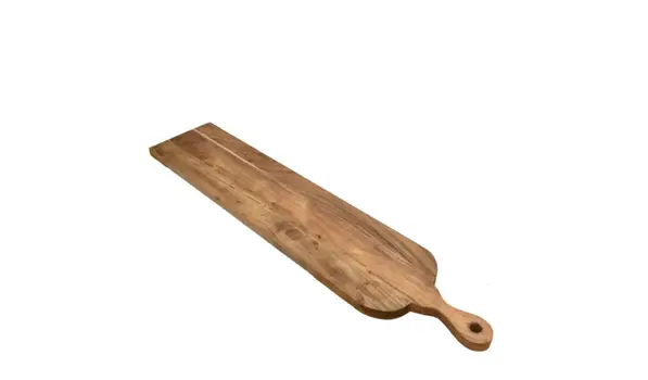 39" Brown Solid Wood Paddle Cheese Board With Handle