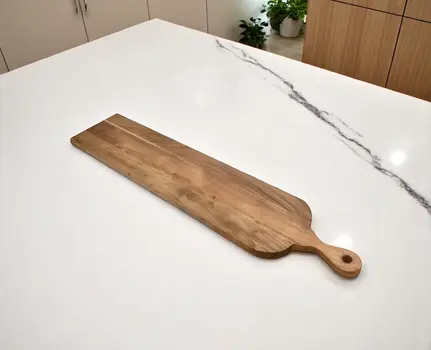 39" Brown Solid Wood Paddle Cheese Board With Handle