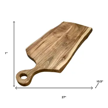 27" Brown Live Edge Solid Wood Cutting Board
