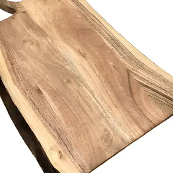 22" Brown Live Edge Solid Wood Cutting Board