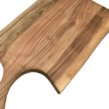 24" Brown Live Edge Solid Wood Cutting Board