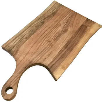 24" Brown Live Edge Solid Wood Cutting Board